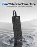 Outdoor Weatherproof Power Strip 3 Outlets IPX6 Waterproof 5FT Extension Cord 1625W 13A