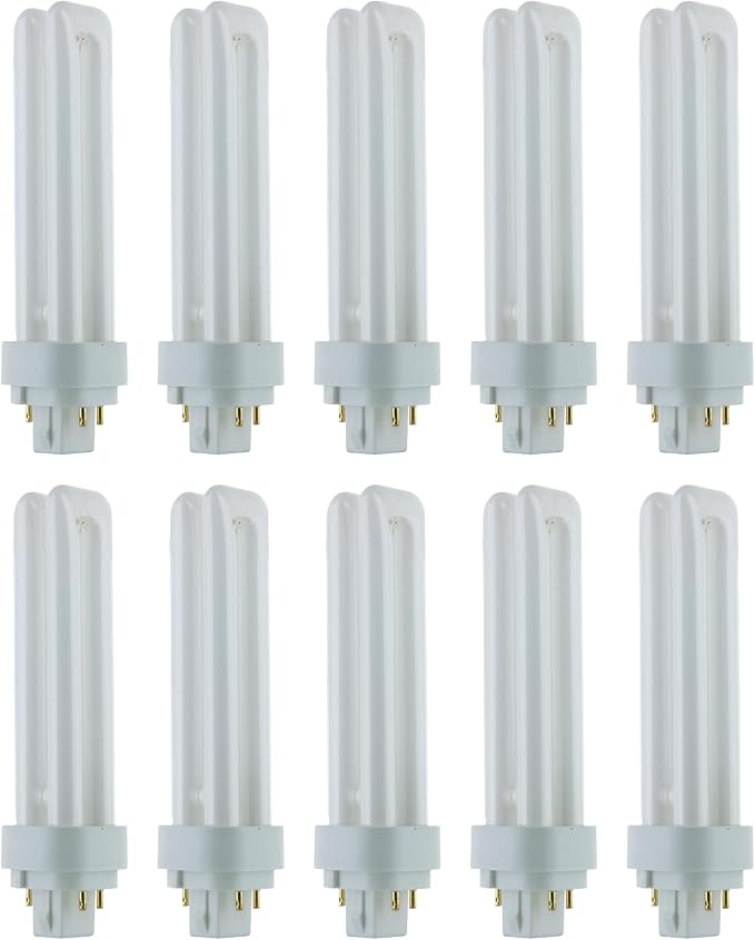 G24Q-2 CFL Light Bulbs 10 Pack 18W 5000K Daylight 4 Pin Double U Twin Tube