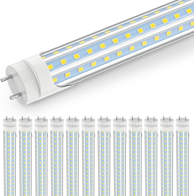 12 Pack 4FT T8 LED Tube Lights 40W 5200LM 5000K D Shaped Type A B Warehouse Garage Replacement