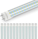 12 Pack 4FT T8 LED Tube Lights 40W 5200LM 5000K D Shaped Type A B Warehouse Garage Replacement
