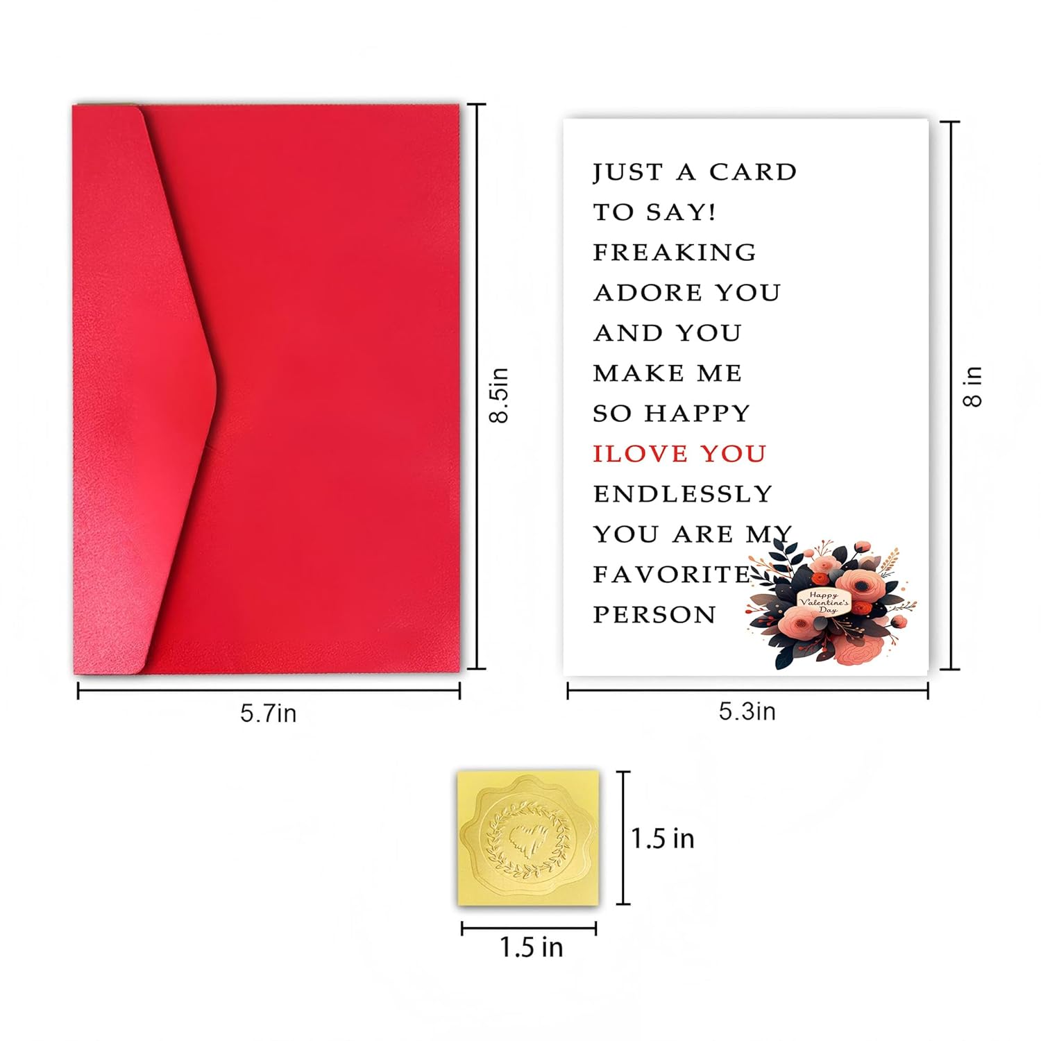 Lovely Valentines Day Card For Wife Girlfriend, Romantic Valentine’S Day Cards From Husband Boyfriend, Just A Card To Say