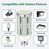 2 Pack 50W LED Corn Light Bulbs 400W Equivalent 5000K Daylight 5500 Lumens E26 E27 Base