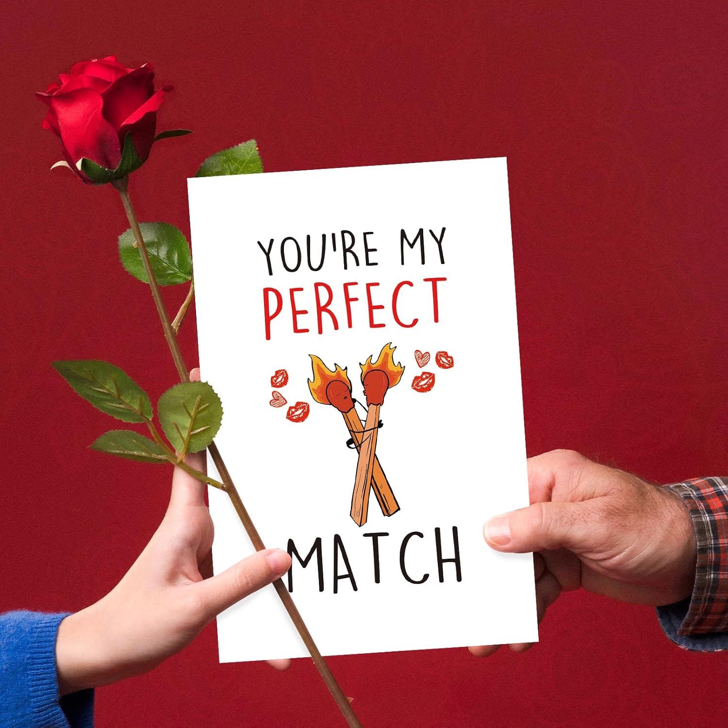 Funny Valentines Day Card For Husband Him, Lovely Valentine’S Day Card For Boyfriend Man, You’Re My Perfect Match Card