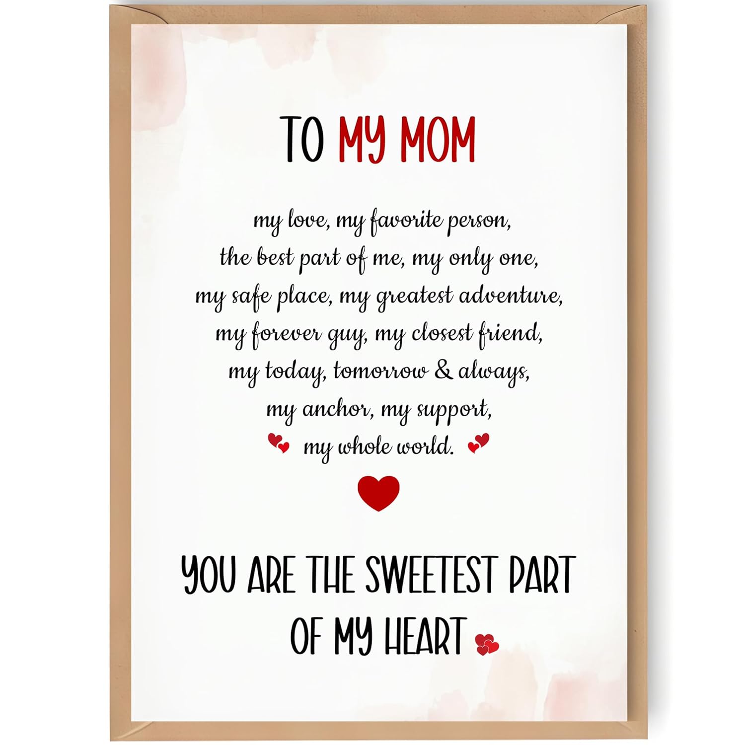 1Pcs Valentines Day Card For Mom From Daughter Mom Valentines Day Gift Heartfelt Mother Parents Sentimental Greeting Keepsake Family Appreciation Birthday Anniversary Mothers Celebration Present