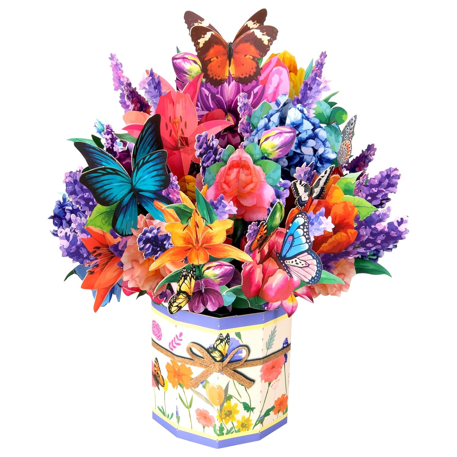 Grass Rose Butterfly Pop Up Cards,Paper Flower Bouquet Greeting Cards With Blank Note Card & Envelope, Ideal Gift For Celebrating Love, Birthday, Anniversary, Special Moments, Valentine'S Day