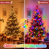 Battery Christmas Lights With Remote 4 Pack, 17Ft 50 Led Dual Color Changing Mini String Light With 3 Auto-Timer Options