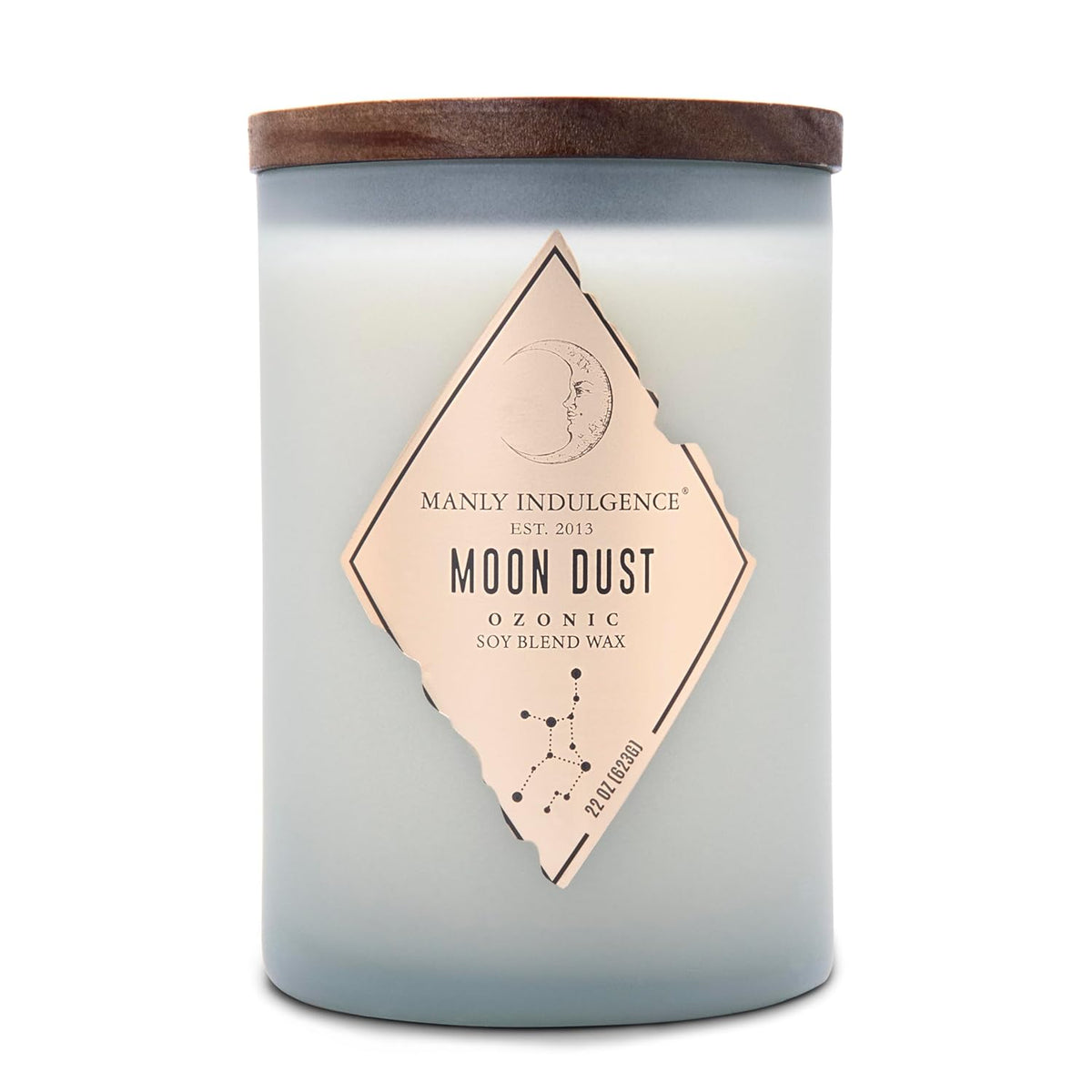 Moon Dust Scented Jar Candle, Rebel Collection, 2 Wick, Blue, 22 Oz - Up To 120 Hours Burn