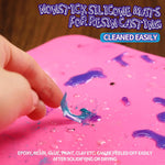 Silicone Mat For Resin Molds, 2 Pcs 15.7" X 11.7" Playdough Mat, Silicone Mats For Crafts, Jewelry Resin Molds Mats, For Resin, Clay, Paint, Blue & Rose Red