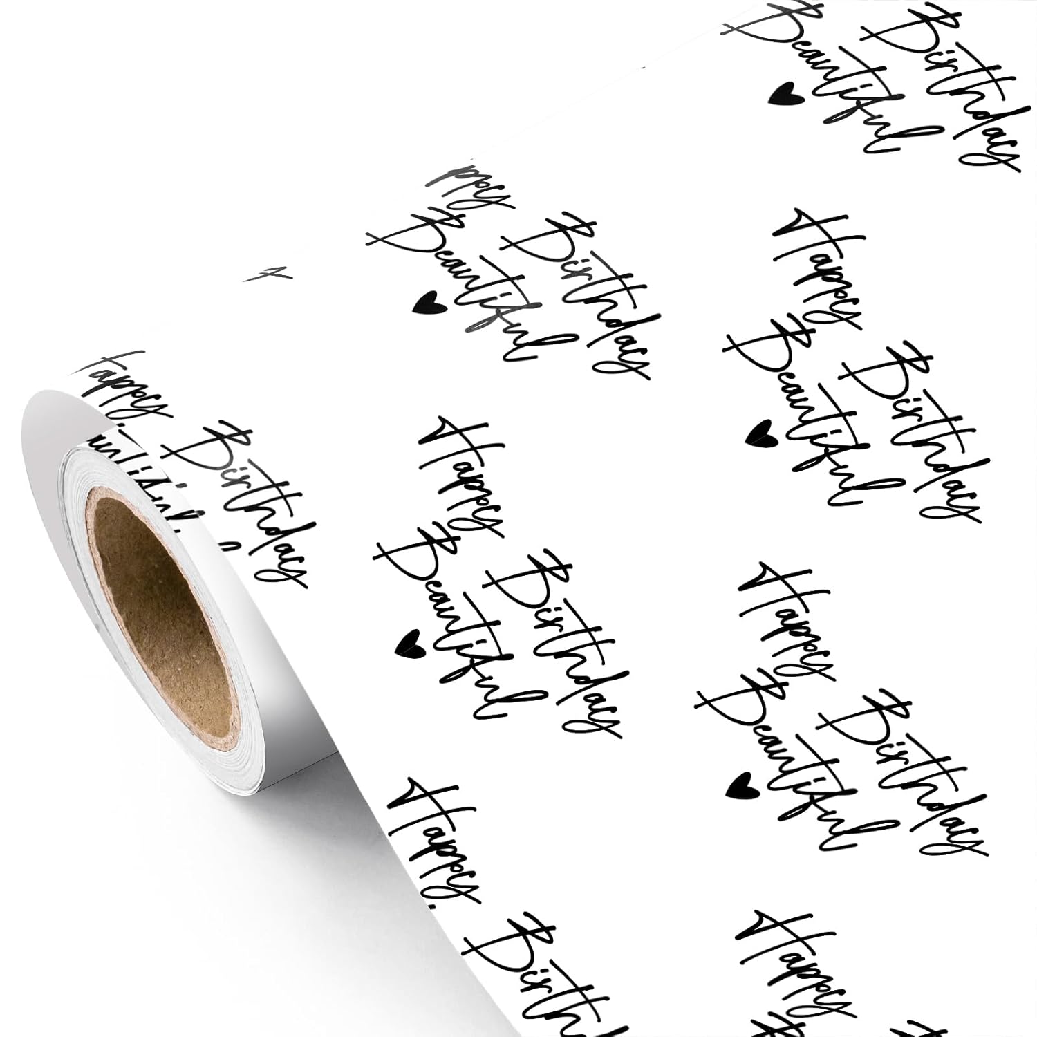 Birthday Wrapping Paper For Women - Mini Roll - 17 Inch X 16.5 Feet - Happy Birthday Beautiful Wrapping Paper For Special Friend, Girlfriend, Wife