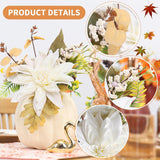 Fall Pumpkins Decor, White Artificial Flower Plant Berry Foam Faux Big Pumpkins Decorations, For Autumn Harvest Thanksgiving Wedding Fireplace Table Centerpieces Party Decor.