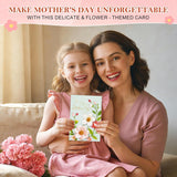 Mothers Day Card With Envelope - 5.5"X8" 3D Flower Golden Foil Design Happy Mothers Day Card Prefect Gifts For New Moms Grandma Wife Sister
