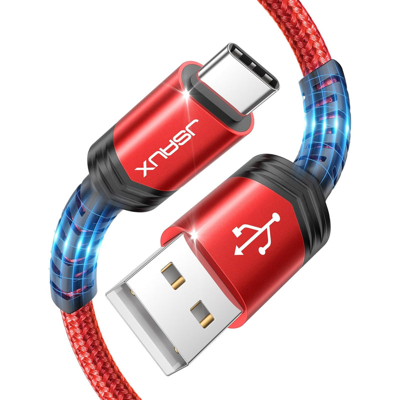 USB C Cable [2-Pack 6.6ft], Fast Charging Cord for iPhone 15, Galaxy, LG - Red