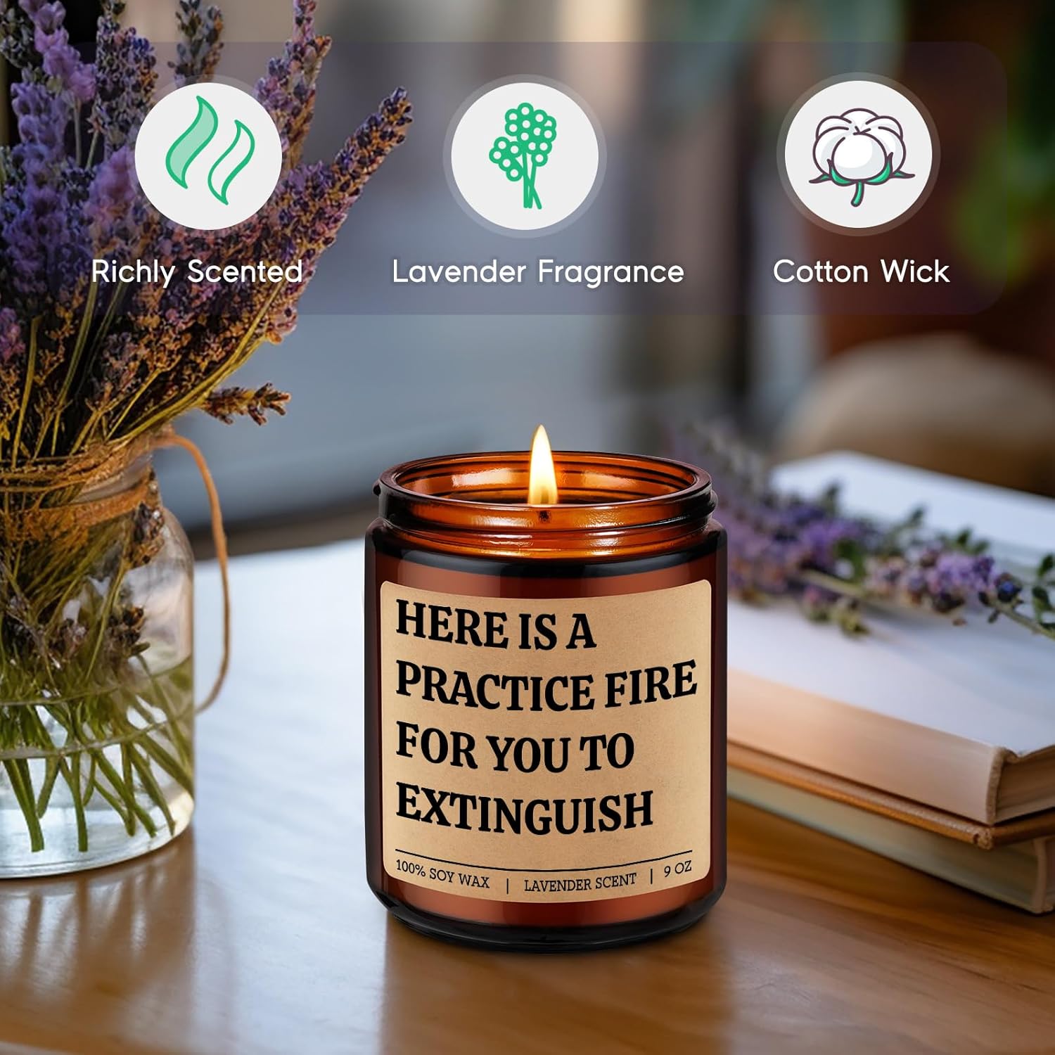 Scented Candle, Firefighter Gifts For Men, Women - Fire Fighter, Fireman Gifts For Him - Firefighter Graduation, Valentines Day, Birthday Ideas For Boys, Dad, Boyfriend - Fire Fighter Accessory