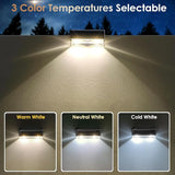 8 Pack Solar Fence Lights Outdoor 3 Mode IP65 Waterproof Dusk to Dawn Deck Stair Lights