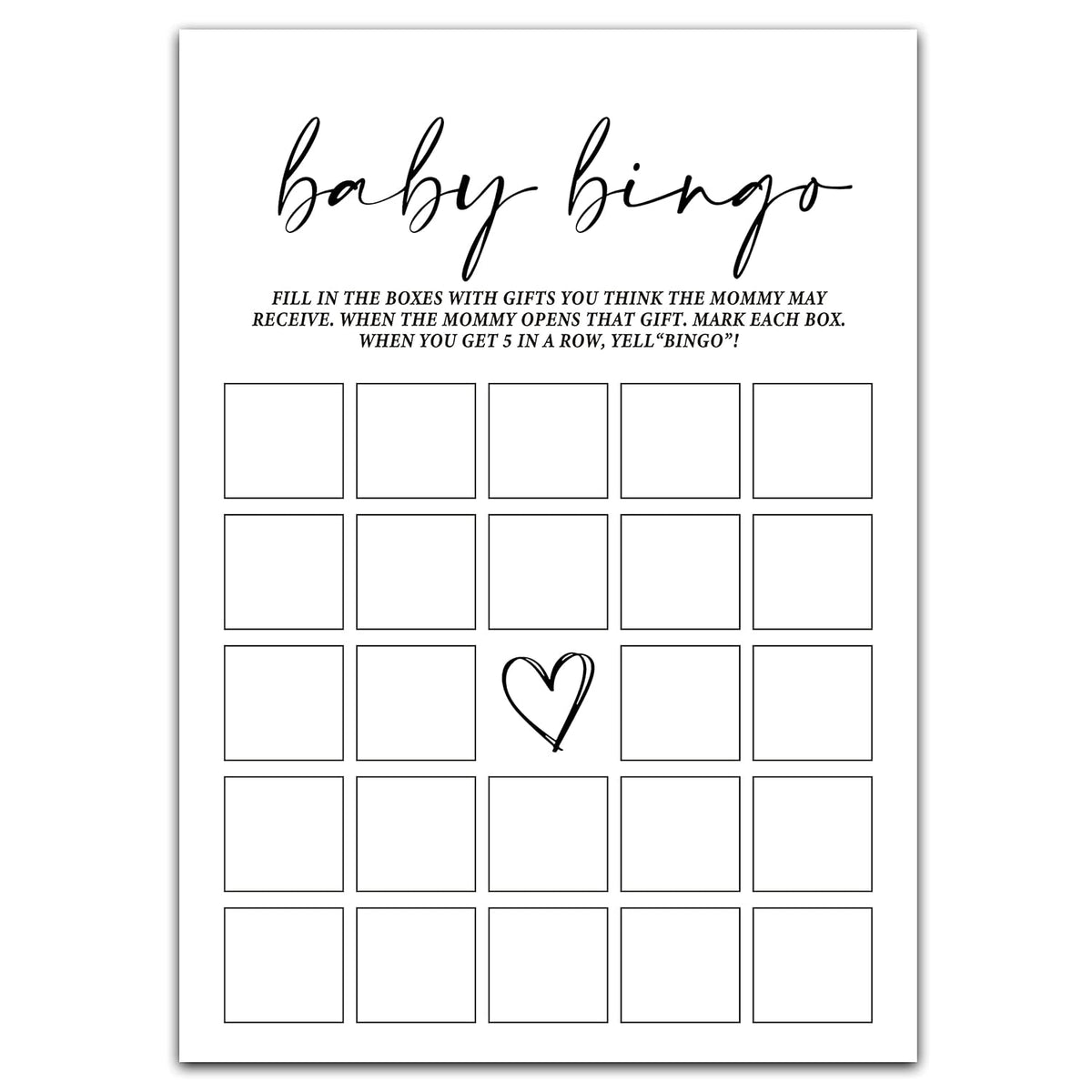 Baby Shower Games(5" X 7"), 30 Sets Modern Black And White Baby Bingo Guess Gift Game Cards, Boy Girl Gender Neutral Baby Shower Supplies-B07