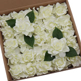 Artificial Flowers 25Pcs Ivory Gardenia Flowers With Stem For Wedding Flowers Centerpieces Bridal Shower Baby Shower Decorations Diy Wedding Bouquets Party Floral Arrangements