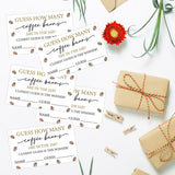 Guess How Many Coffee Beans Game Card Set (1 Sign & 30 Cards) - Coffee Themed Party Game For Adults & Kids, Perfect For Weddings, Baby Showers, Birthdays & More