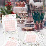 Z Baby Shower Bingo Game Girl, Baby Bingo, Set Of 50, Ros Flower Theme Party Cards