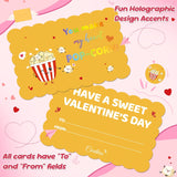 40 Pack Funny Valentines Cards For Kids With Envelopes And Stickers, 10 Adorable Designs Valentine Cards For Kids Classroom, 4.7X3.2In Double Sided Cards For Boys & Girls