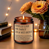 Mr Darcy Candle - Pride And Prejudice Gifts For Women, Men - Bookish, Reading, Literary, Book Lovers Gifts For Jane Austen Fans - Funny Valentines Day, Birthday Decor For Readers, Bookworm