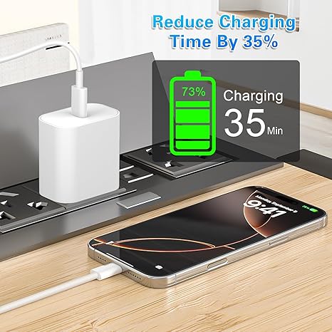 3 Pack 20W USB C Fast Charger with 6FT USB C Cable for iPhone 17 16 15 Pro Max
