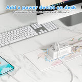 White Power Strip Surge Protector with 2 AC Outlets and 2 USB Ports and 6.56 FT Cord