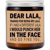 Lala Candle - Lala Gifts From Grandkids - I D Punch Another In The Face - Fun Gag For Her - Mother Day Candle - Lavender Scented Candles 8Oz
