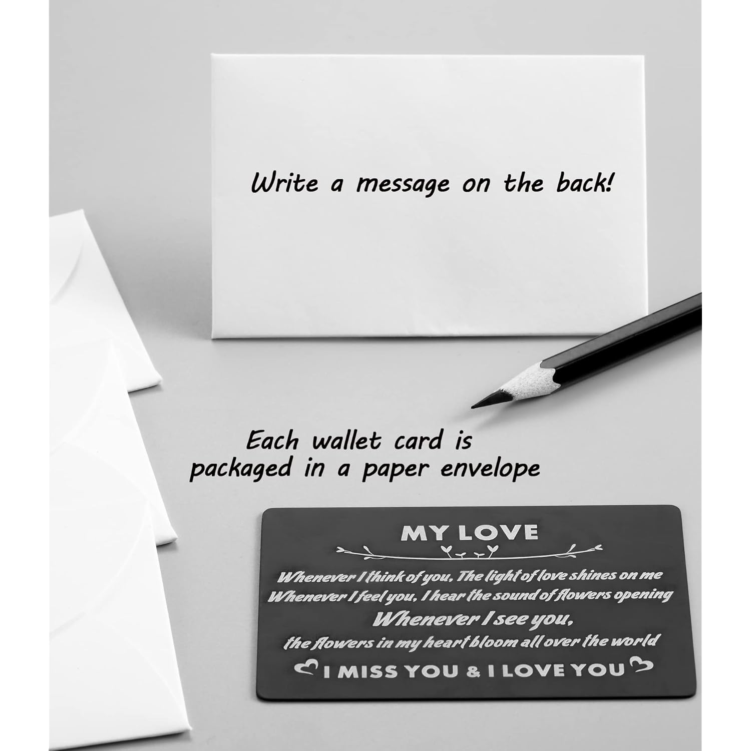 To My Love Wallet Card Gifts, I Miss You & I Love You, Whenever I Think Of You Birthday Gift, Valentine'S Day Cards Gift For Her Him, Wedding Christmas Presents?My Love?