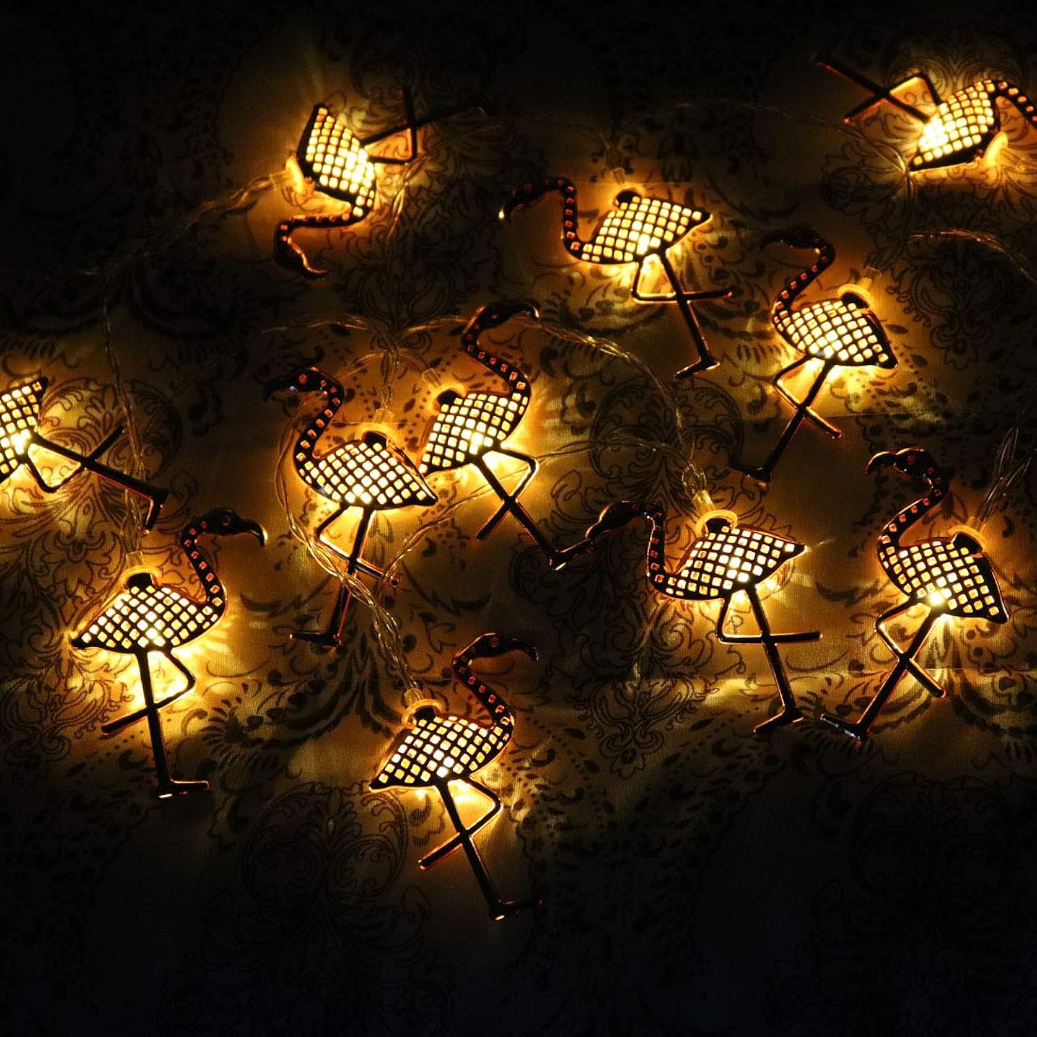 Flamingo String Lights, 20 Led 10Ft Metal Flamingo Battery Operated Fairy String Lights For Home,Gardens,Park,Patios,Chr