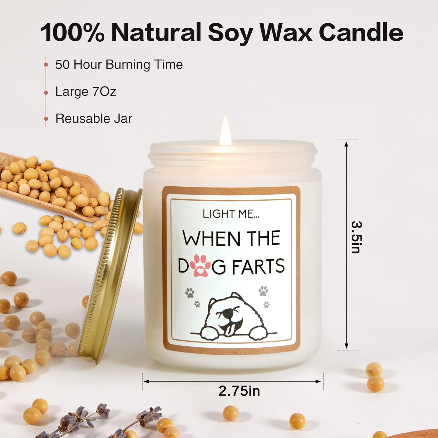 Mom Gifts For Women - Funny Dog Mom & Happy Mothers Day Gift For Dog Lovers - Best Friends, Girlfriend, Sisters, Female Coworker - Relaxing Lavender Scented Candle