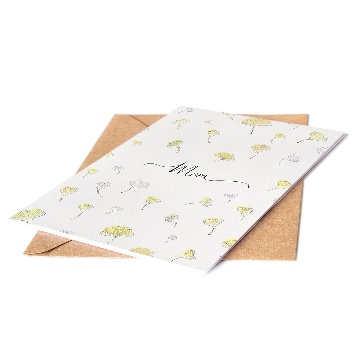 Mother'S Day Card, Birthday Card For Mom, Card For Mom With Ginkgo Leaves (Premium Quality Card, Handmade)