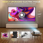 Electric Focus Mini Projector, 1080P, WiFi, Bluetooth, ZOOM, Portable 2024