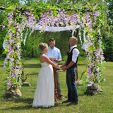 5Pack Wisteria Garland Artificial Flowers Garland Fake Hanging Wisteria Vines For Wedding Floral Decor-Total 33 Ft (Light Purple)