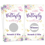 60 Pcs Butterfly Baby Shower Scratch Off Games Butterfly Raffle Cards Ticket Baby Shower Decorations Scratch Off Game Party Birthday Wedding Favors For Activity And Idea