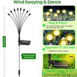 Solar Swaying Garden Light - 4 Pack New Upgraded Solar Garden Lights, 16Leds Sway By Wind, Yard Patio Pathway Decoration, High Flexibility Iron Wire & Heavy Bulb Base, Warm White