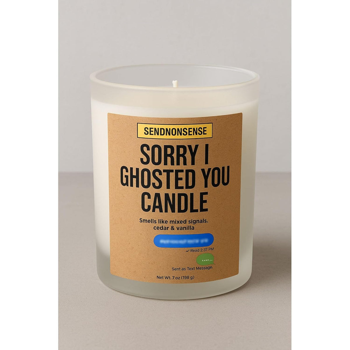 Sorry I Ghosted You Candle – Funny Apology Gag Gift | Sarcastic Breakup & Friendship Candle | Cedar Vanilla Scent