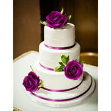 25 Pcs Artificial Roses Velvet Roses Artificial Flowers Real Look Silk Flowers With Stems For Diy Wedding Party Baby Shower Home Decoration(Purple)