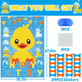 Pin The Tie On The Duck Party Game, Duck Birthday Party Supplies, Large Poster For Wall Home Room Decorations
