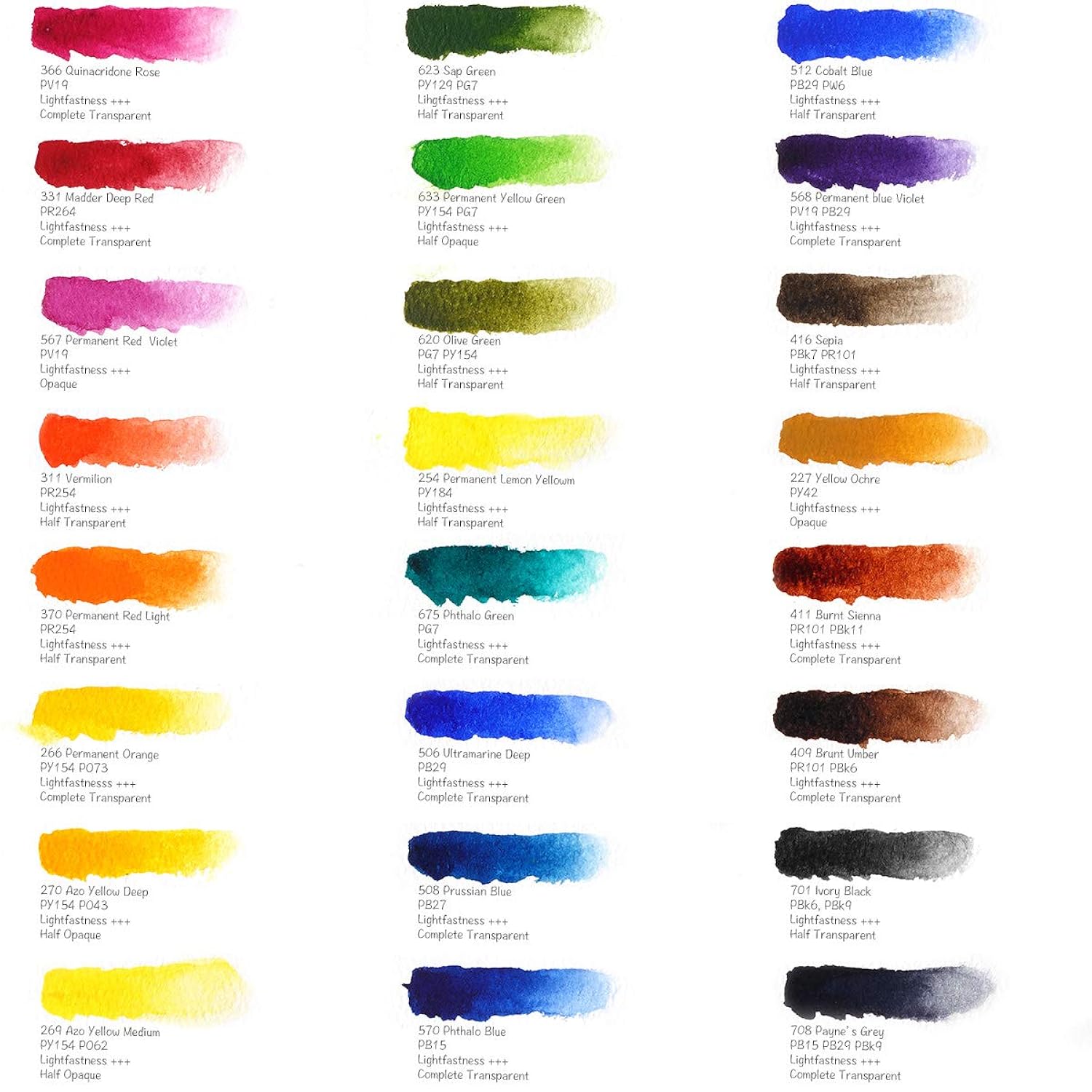 Watercolor Paint, 24 Vibrant Colors Highly Pigmented, 5Ml Each Tube, Perfect For Painters, Artists, Hobbyist, Beginners, Students