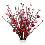 Valentine'S Day Decoration 6 Pcs 17-Inch Valentine'S Day Picks With Artificial Pink Red Heart Berry Branches For Wedding Anniversary Party And Table Centerpieces