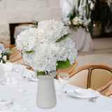 12.6'' White Hydrangea Artificial Flowers, 6Pcs Real Touch Latex Fake Hydrangeas With Short Stems & Leaves For Home Decoration, Party Floral Arrangements, Wedding Bouquet, Table Centerpieces