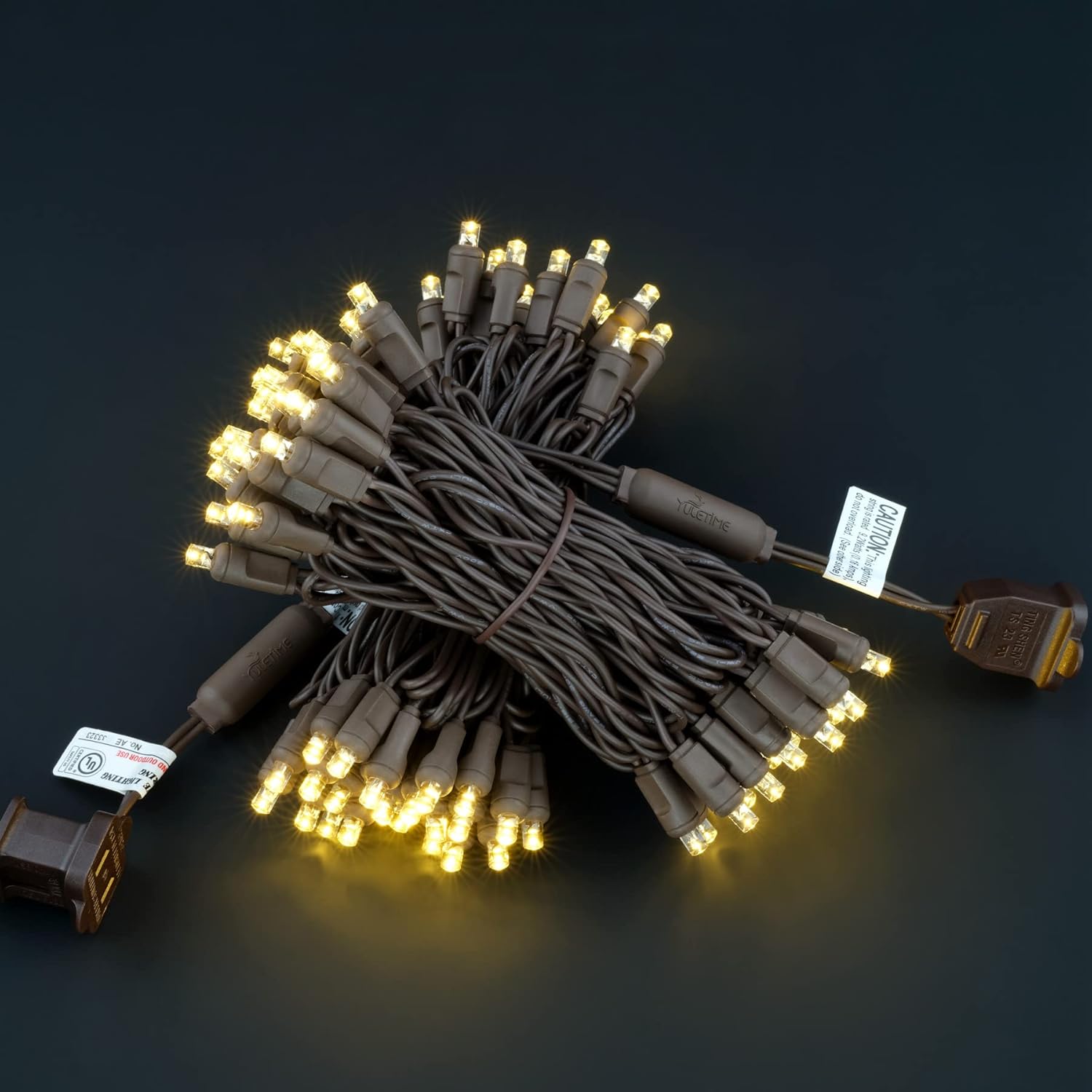 Warm White One-Piece Wide Angle Christmas Lights 140 Count 48 Feet, 2 Sets 70 Led 24 Ft High Waterproof 5Mm Ul Certified String Light (Warm White - Brown Wire)