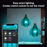 A19 Smart LED Bulb 4 Pack 75W Equivalent White & Color Ambiance E26 Hue App Alexa Google Apple HomeKit