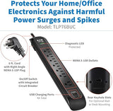 TLP76BUC Surge Protector Power Strip 7 Outlets USB Ports 1500J 6 Ft Flat Plug