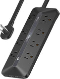 Power Strip Surge Protector 8 Outlets 4 USB Ports 2 USB C 5FT Flat Plug Extension Cord 900J 35W