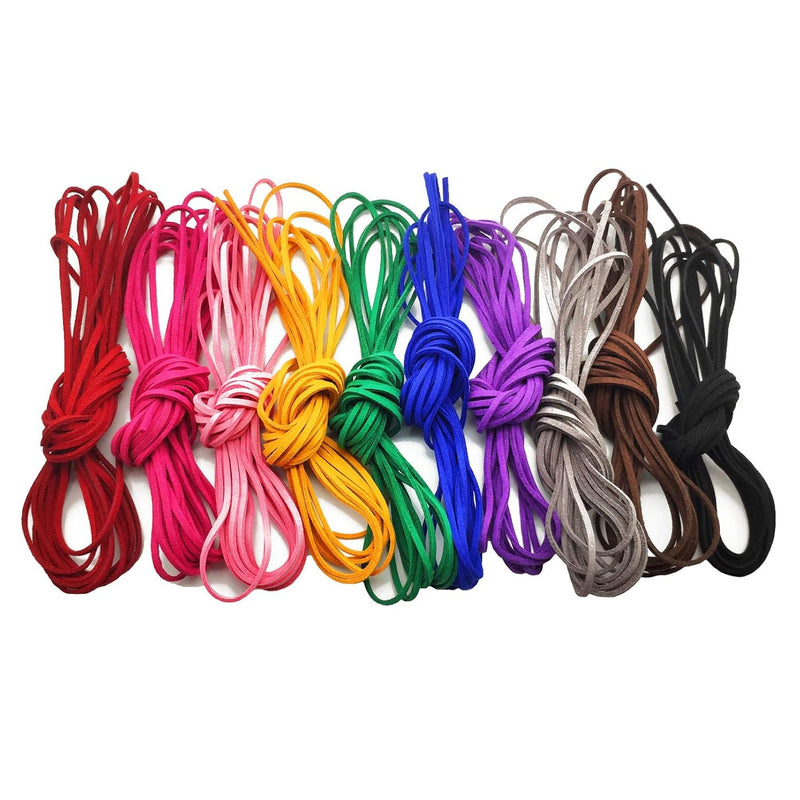 10 Pieces 2.6Mm X 5M Flat Leather Cord Suede Thread String Rope For Bracelet N