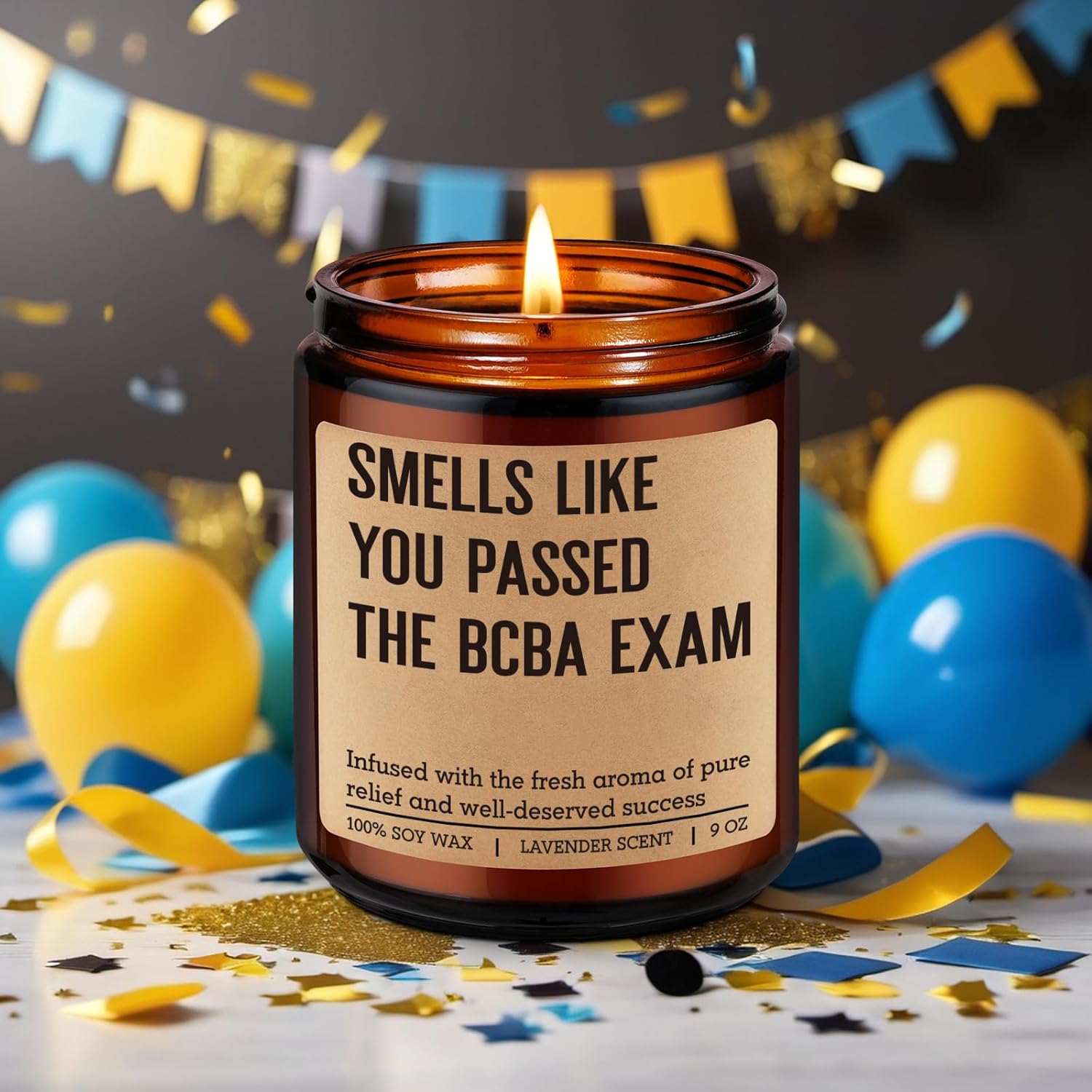 Candle, Bcba Passed Exam Gifts, Bcba Therapist Gifts For Women Men, Funny Appreciation Graduation Presents For Future Behavior Analyst, Aba Rbt Grad, New Board Certified Behavior Analyst