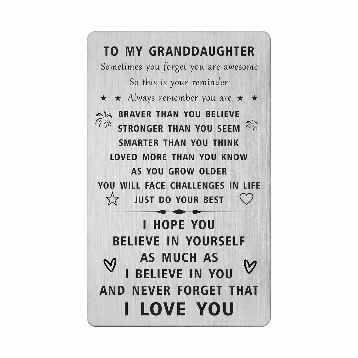 Granddaughter Card Gift From Grandparents, Personalized I Love My Granddaughter Graduation Birthday Card, Our Favorite Grand Daughter Present