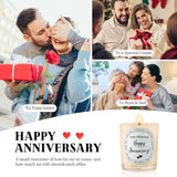 Happy Anniversary Candle – Anniversary Wedding Gifts For Couple, Him, Her, Boyfriend, Girlfriend, Wife, Husband - 6Oz Lavender Beige Soy Wax Candle Burns 35 Hours