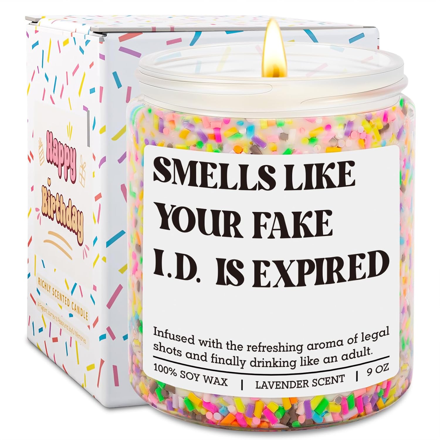 Scented Candle - 21St Birthday Gifts For Women, Female - Happy 21 Year Old Birthday Gifts For Her, Him - Cool 21St Bday Candle For Girls, Boys - Funny Turning 21 Ideas For Friend, Daughter, Teen
